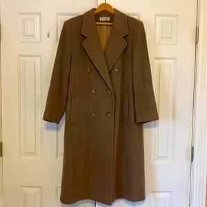 Camel colored vintage wool coat. Made by Forester of Boston in USA.